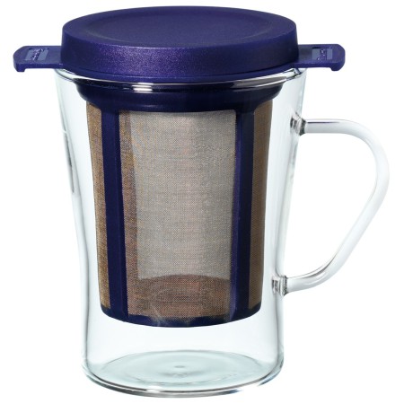 Szklanka z uchwytem i niebieskim zaparzaczem Tea Glass System 200 ml finum