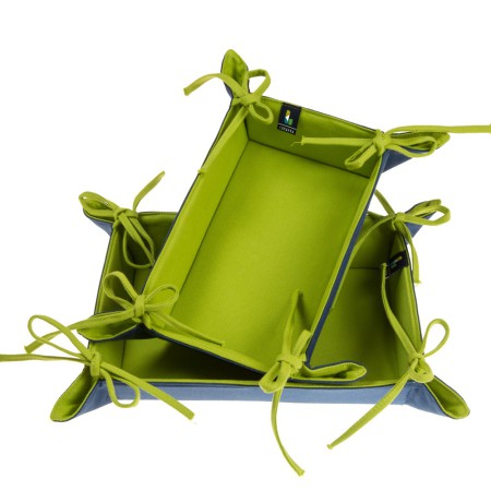 Koszyk na pieczywo granatowo-zielony duży Lukarna
