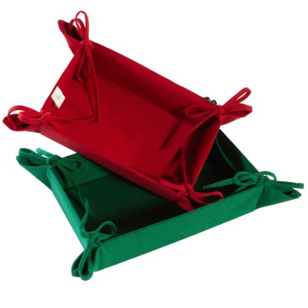 Koszyk na pieczywo czerwono-zielony duży Lukarna