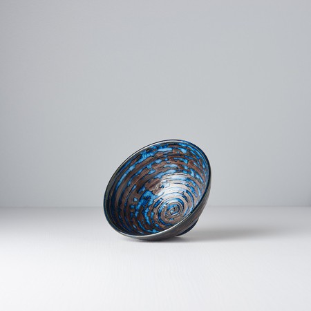 Miska średnia Copper Swirl 16 cm czarno-granatowa MIJ