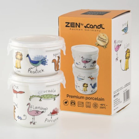 Pojemniki na żywność dla dzieci porcelanowe Zen Premium 2 szt. 180 + 310 ml Candl