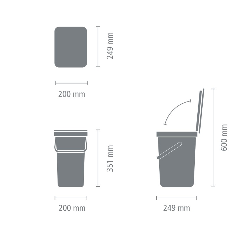 Brabantia Kosz Sort & Go 12 l light grey