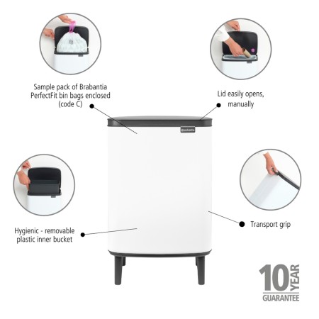 Brabantia Kosz BO HI 12 l biały