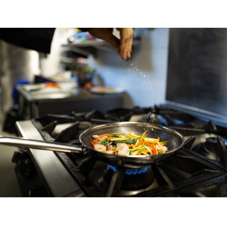 Wok stalowy z powłoką non-stick 3D AX-Acive Inox 28 cm Ilsa