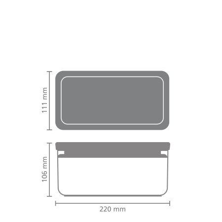 Pojemnik prostokątny, niski 1,5 l Tasty+ szary Brabantia