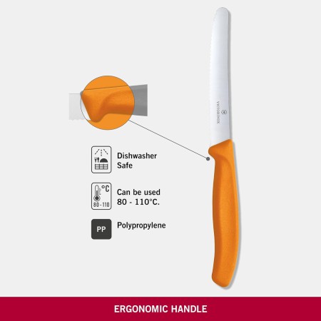 Victorinox Nóż z ząbkami zaokrąglone ostrze 11 cm pomarańczowy