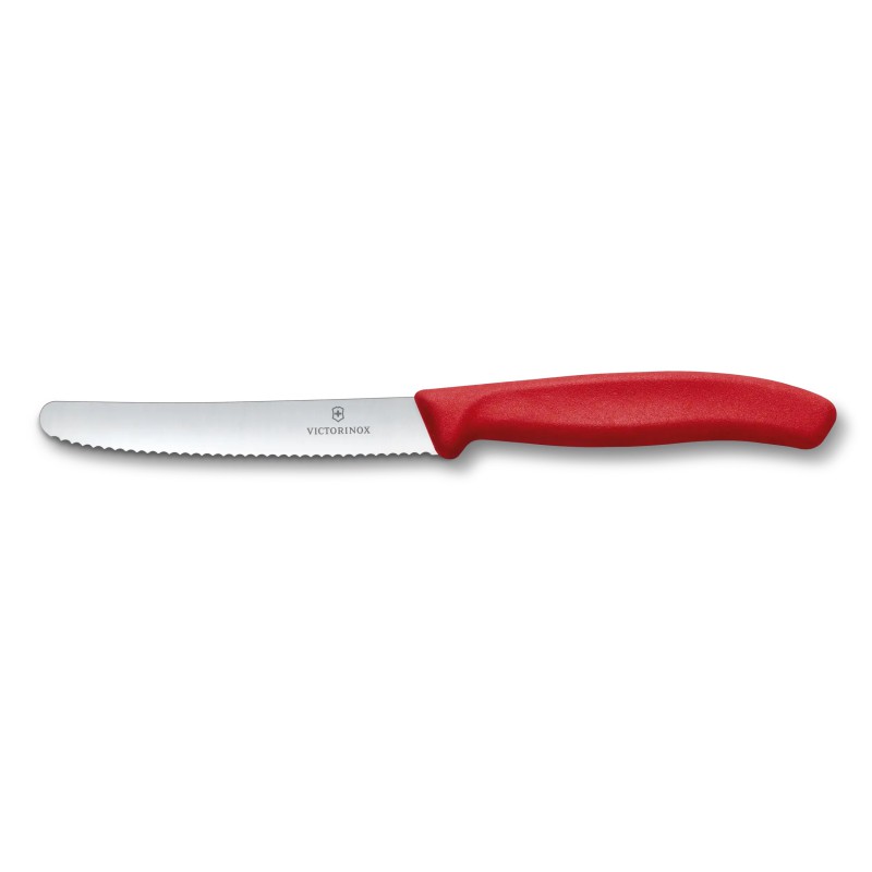 Victorinox Nóż z ząbkami zaokrąglone ostrze 11 cm czerwony