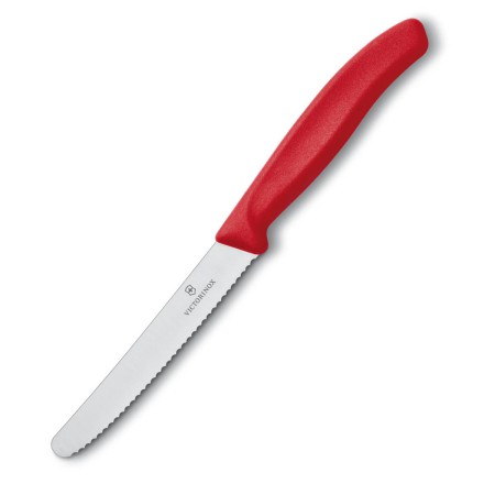 Victorinox Nóż z ząbkami zaokrąglone ostrze 11 cm czerwony