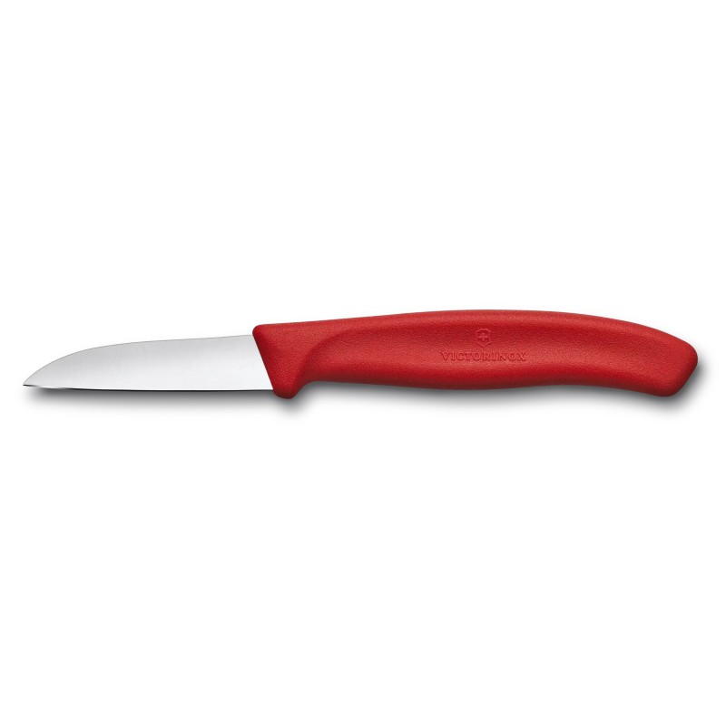 Nóż obierak 6 cm prosty czerwony Victorinox